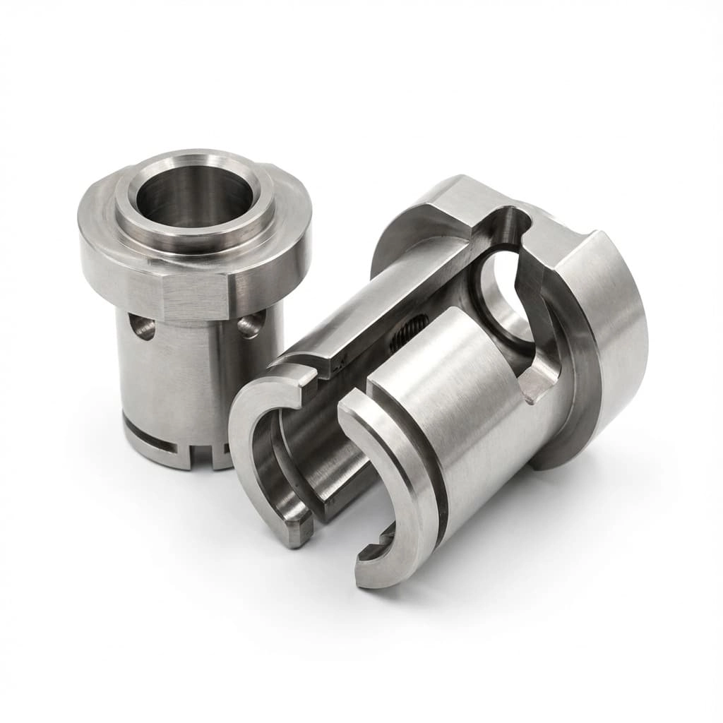 Our Simultaneous 5-Axis CNC Machining produces these complex precision CNC machined parts, delivering intricate geometry, tight tolerances, and reliable performance for industrial automation and precision equipment applications